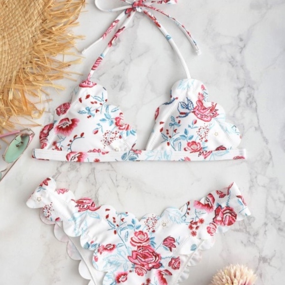 Zaful Other - NEW Scallop Bikini Set